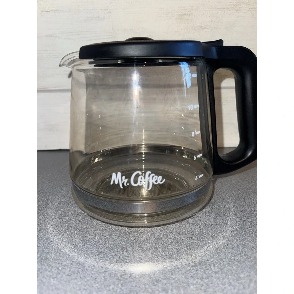 Mr. Coffee Replacement Coffee‎ Carafe 12 Cup Glass Black Lid & Handle